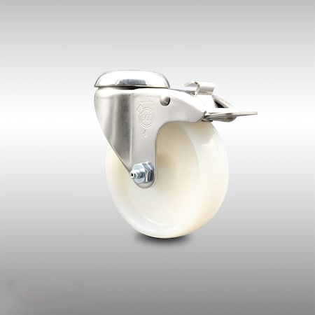 Service Caster 4 Inch 316SS Nylon Wheel Swivel Bolt Hole Caster with Total Lock Brake SCC SCC-SS316BHTTL20S414-NYS